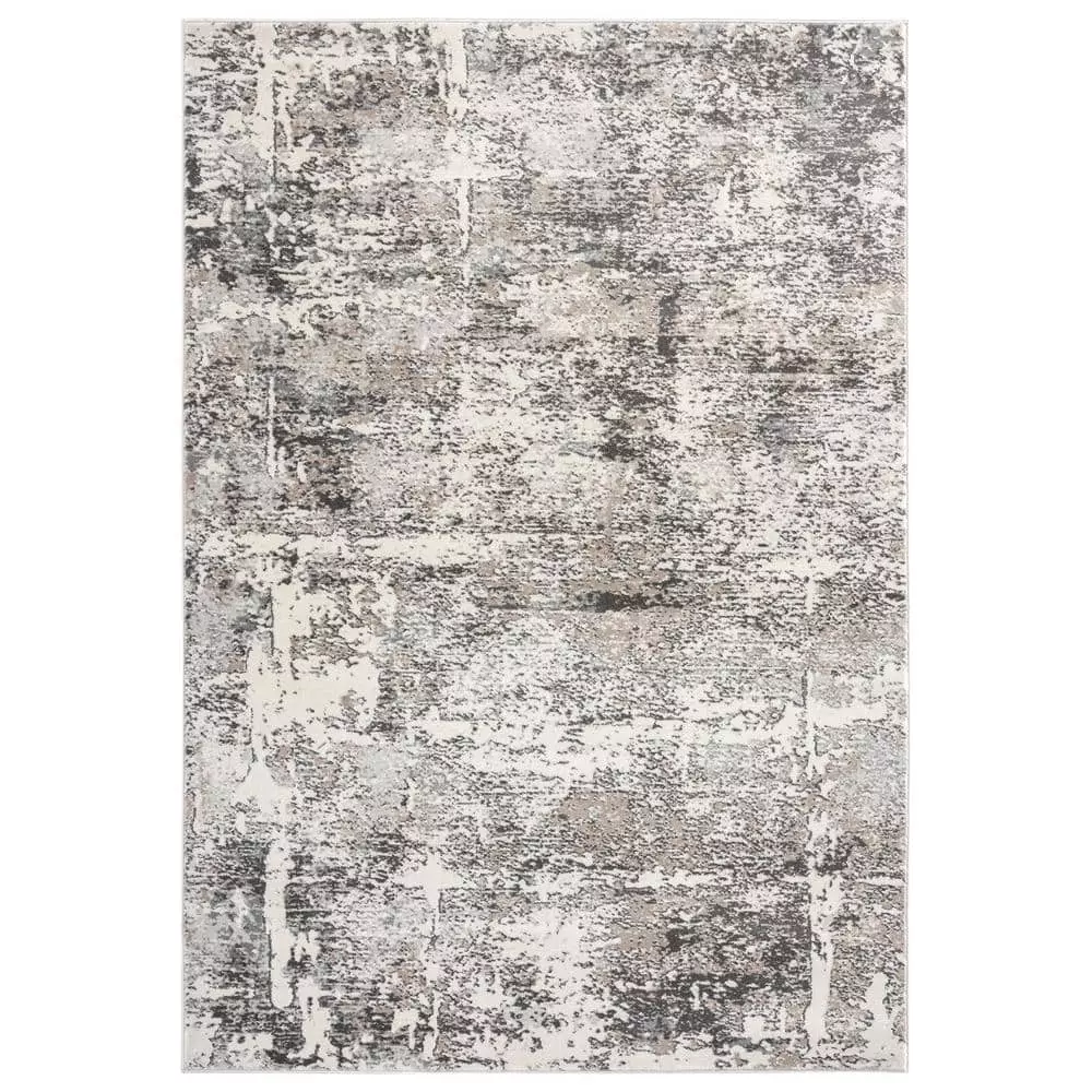 Luna Grey 4 ft. x 6 ft. Abstract Polyester Area Rug by Abani 3 Luna Grey 4 ft. x 6 ft. Abstract Polyester Area Rug by Abani