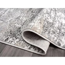 Luna Grey 4 ft. x 6 ft. Abstract Polyester Area Rug by Abani 12 Luna Grey 4 ft. x 6 ft. Abstract Polyester Area Rug by Abani -Abani Sales grey abani area rugs lun240a 4 c3 1000