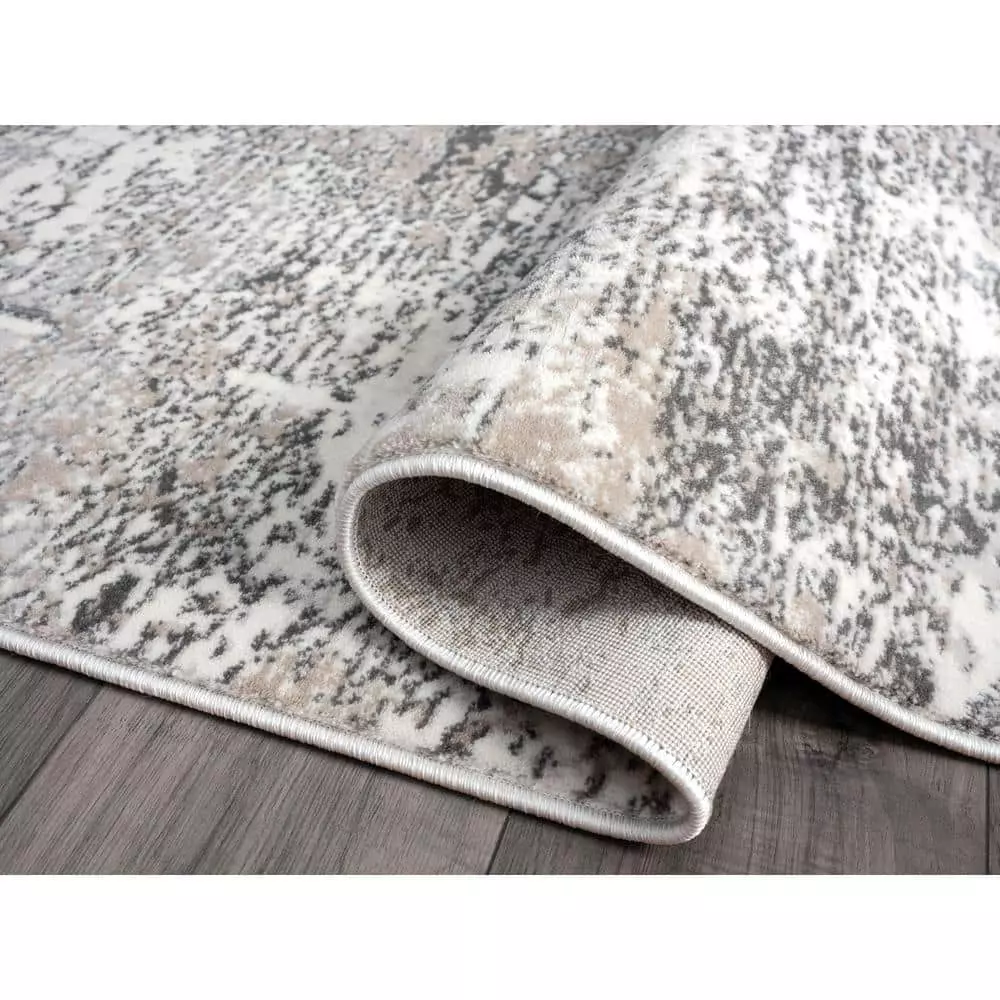Luna Grey 4 ft. x 6 ft. Abstract Polyester Area Rug by Abani 6 Luna Grey 4 ft. x 6 ft. Abstract Polyester Area Rug by Abani - Image 4