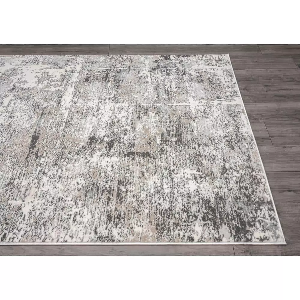 Luna Grey 4 ft. x 6 ft. Abstract Polyester Area Rug by Abani 4 Luna Grey 4 ft. x 6 ft. Abstract Polyester Area Rug by Abani - Image 2