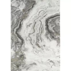 Luna Grey 4 ft. x 6 ft. Distressed Polyester Area Rug by Abani