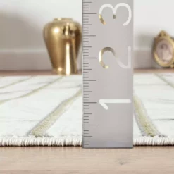 Luna Grey 5 ft. 3 in. x 7 ft. 6 in. Striped Polyester Area Rug by Abani -Abani Sales grey abani area rugs lun290a 5 44 1000