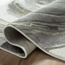 Luna Grey 5 ft. 3 in. x 7 ft. 6 in. Abstract Polyester Area Rug by Abani -Abani Sales grey abani area rugs lun310a 5 4f 1000