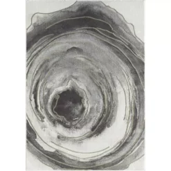 Luna Grey 5 ft. 3 in. x 7 ft. 6 in. Abstract Polyester Area Rug by Abani