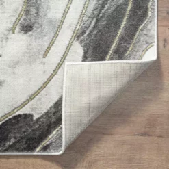 Luna Grey 5 ft. 3 in. x 7 ft. 6 in. Abstract Polyester Area Rug by Abani -Abani Sales grey abani area rugs lun310a 5 fa 1000