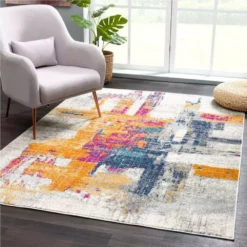 Malibu Grey 4 ft. x 6 ft. Abstract Polypropylene Area Rug by Abani -Abani Sales grey abani area rugs mal110a 4 31 1000