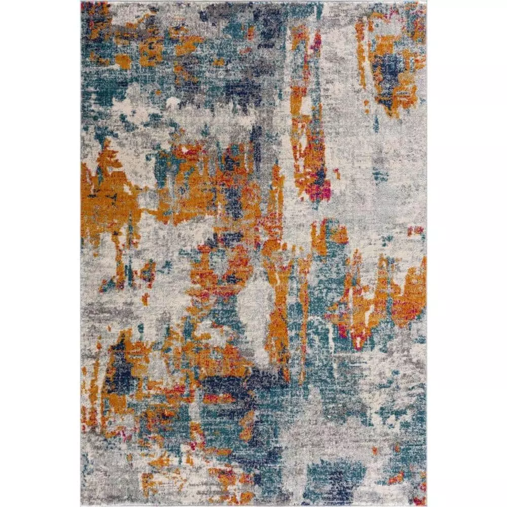 Malibu Grey 4 ft. x 6 ft. Abstract Polypropylene Area Rug by Abani 3 Malibu Grey 4 ft. x 6 ft. Abstract Polypropylene Area Rug by Abani