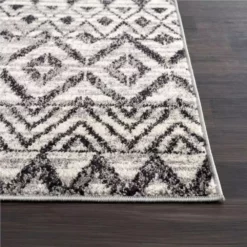 Malibu Grey 7.9 ft. x 10.2 ft. Geometric Polypropylene Area Rug by Abani -Abani Sales grey abani area rugs mal150a 8 40 1000
