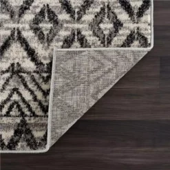 Malibu Grey 7.9 ft. x 10.2 ft. Geometric Polypropylene Area Rug by Abani -Abani Sales grey abani area rugs mal150a 8 4f 1000