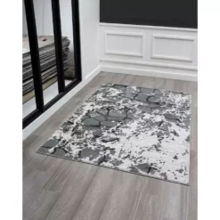 Nova Grey 6 ft. x 9 ft. Abstract Polyester Area Rug by Abani -Abani Sales grey abani area rugs nov100a 6 31 1000