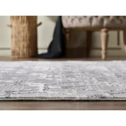 Nova Grey 4 ft. x 6 ft. Distressed Polyester Area Rug by Abani -Abani Sales grey abani area rugs nov120a 4 1f 1000
