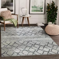 Nova Grey 4 ft. x 6 ft. Distressed Polyester Area Rug by Abani -Abani Sales grey abani area rugs nov120a 4 31 1000