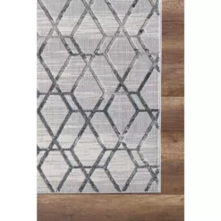 Nova Grey 4 ft. x 6 ft. Distressed Polyester Area Rug by Abani -Abani Sales grey abani area rugs nov120a 4 40 1000