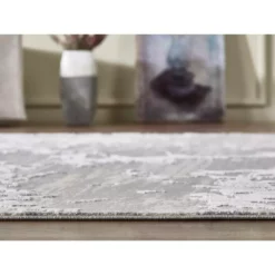 Nova Grey 5.3 ft. x 7.6 ft. Abstract Polyester Area Rug by Abani -Abani Sales grey abani area rugs nov130a 5 1f 1000