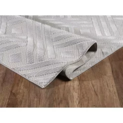 Nova Grey 5.3 ft. x 7.6 ft. Geometric Polyester Area Rug by Abani -Abani Sales grey abani area rugs nov150a 5 4f 1000