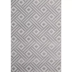 Nova Grey 5.3 ft. x 7.6 ft. Geometric Polyester Area Rug by Abani