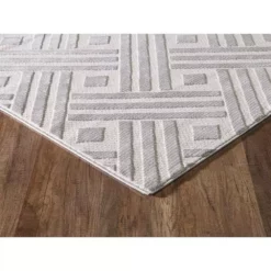Nova Grey 5.3 ft. x 7.6 ft. Geometric Polyester Area Rug by Abani -Abani Sales grey abani area rugs nov150a 5 c3 1000