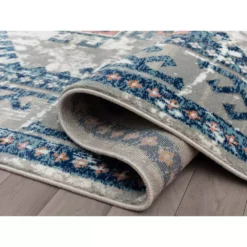 Porto Grey 7.9 ft. x 10.2 ft. Oriental Polypropylene Area Rug by Abani -Abani Sales grey abani area rugs prt210a 8 c3 1000