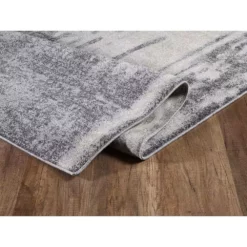 Quartz Grey 5 ft. 3 ft. x 7 ft. 6 in. Distressed Polypropylene Area Rug by Abani -Abani Sales grey abani area rugs qrz110a 5 4f 1000