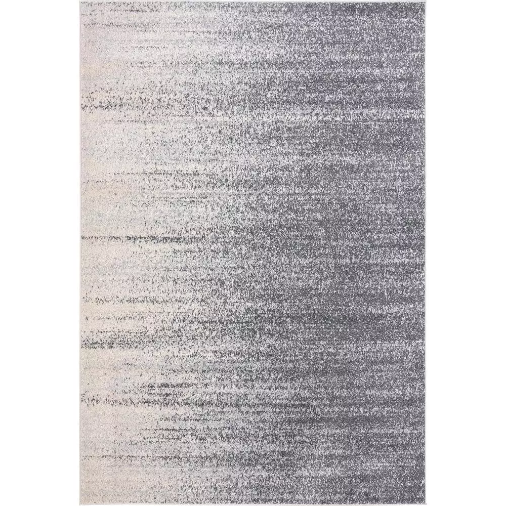 Quartz Grey 5 ft. 3 ft. x 7 ft. 6 in. Abstract Polypropylene Area Rug by Abani 3 Quartz Grey 5 ft. 3 ft. x 7 ft. 6 in. Abstract Polypropylene Area Rug by Abani