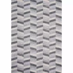 Quartz Grey 5 ft. 3 ft. x 7 ft. 6 in. Geometric Polypropylene Area Rug by Abani