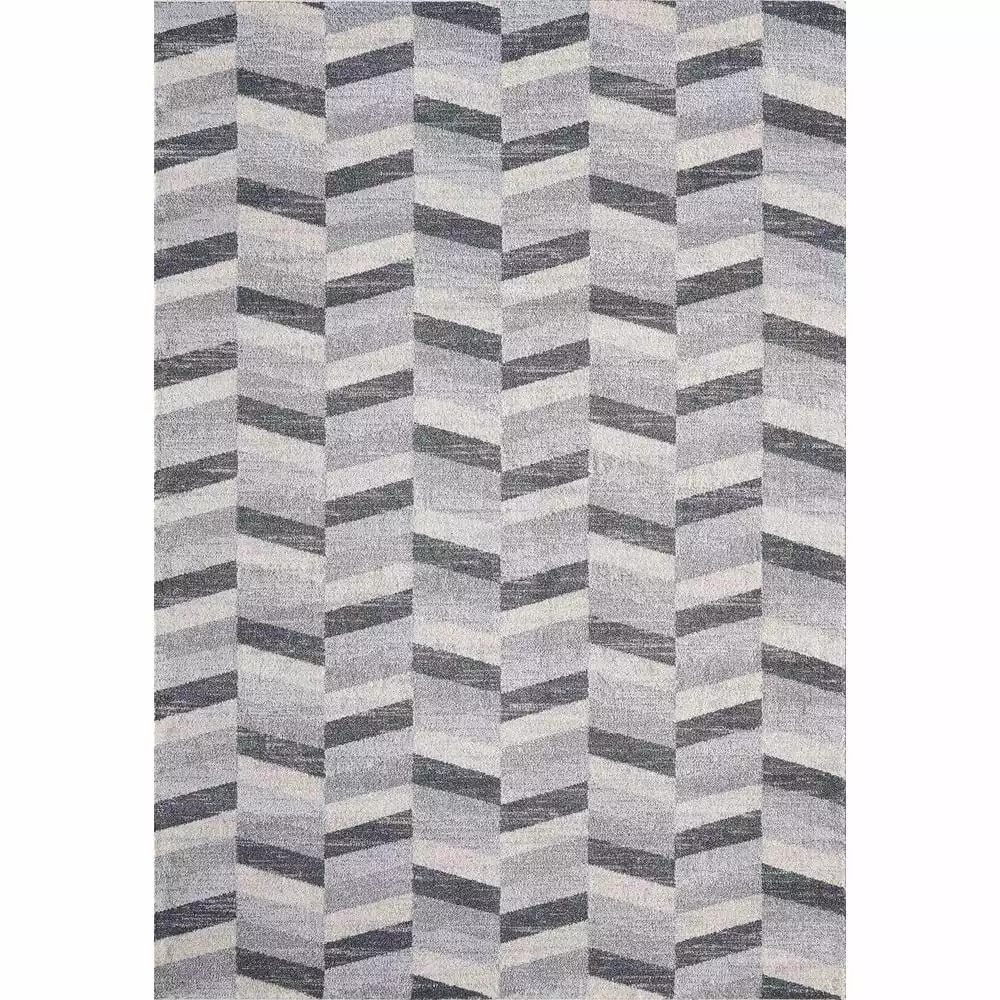 Quartz Grey 5 ft. 3 ft. x 7 ft. 6 in. Geometric Polypropylene Area Rug by Abani 3 Quartz Grey 5 ft. 3 ft. x 7 ft. 6 in. Geometric Polypropylene Area Rug by Abani