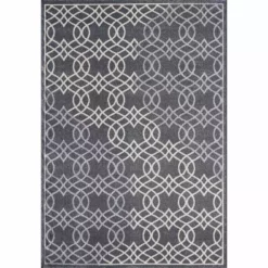 Quartz Grey 6 ft. x 9 ft. Abstract Polypropylene Area Rug by Abani