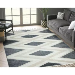 Tulum Grey 5.3 ft. x 7.6 ft. Abstract Polypropylene Area Rug by Abani -Abani Sales grey abani area rugs tul130a 5 31 1000