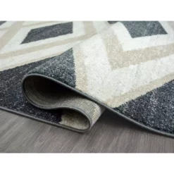 Tulum Grey 5.3 ft. x 7.6 ft. Abstract Polypropylene Area Rug by Abani -Abani Sales grey abani area rugs tul130a 5 c3 1000