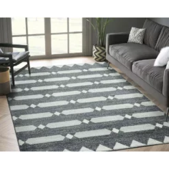 Tulum Grey 5.3 ft. x 7.6 ft. Abstract Polypropylene Area Rug by Abani 15 Tulum Grey 5.3 ft. x 7.6 ft. Abstract Polypropylene Area Rug by Abani -Abani Sales grey abani area rugs tul150b 5 31 1000
