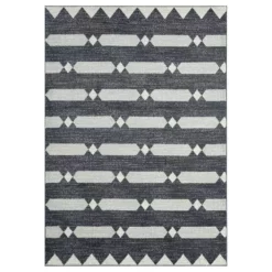 Tulum Grey 5.3 ft. x 7.6 ft. Abstract Polypropylene Area Rug by Abani