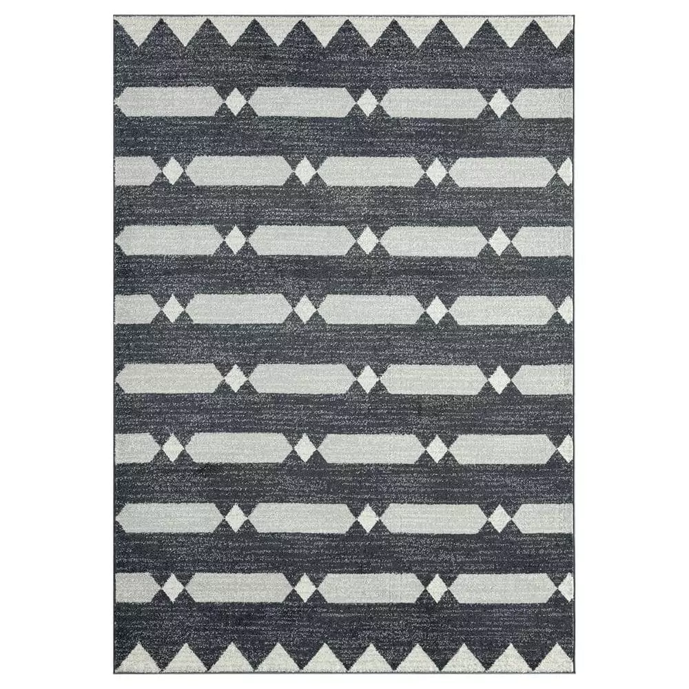 Tulum Grey 5.3 ft. x 7.6 ft. Abstract Polypropylene Area Rug by Abani 3 Tulum Grey 5.3 ft. x 7.6 ft. Abstract Polypropylene Area Rug by Abani
