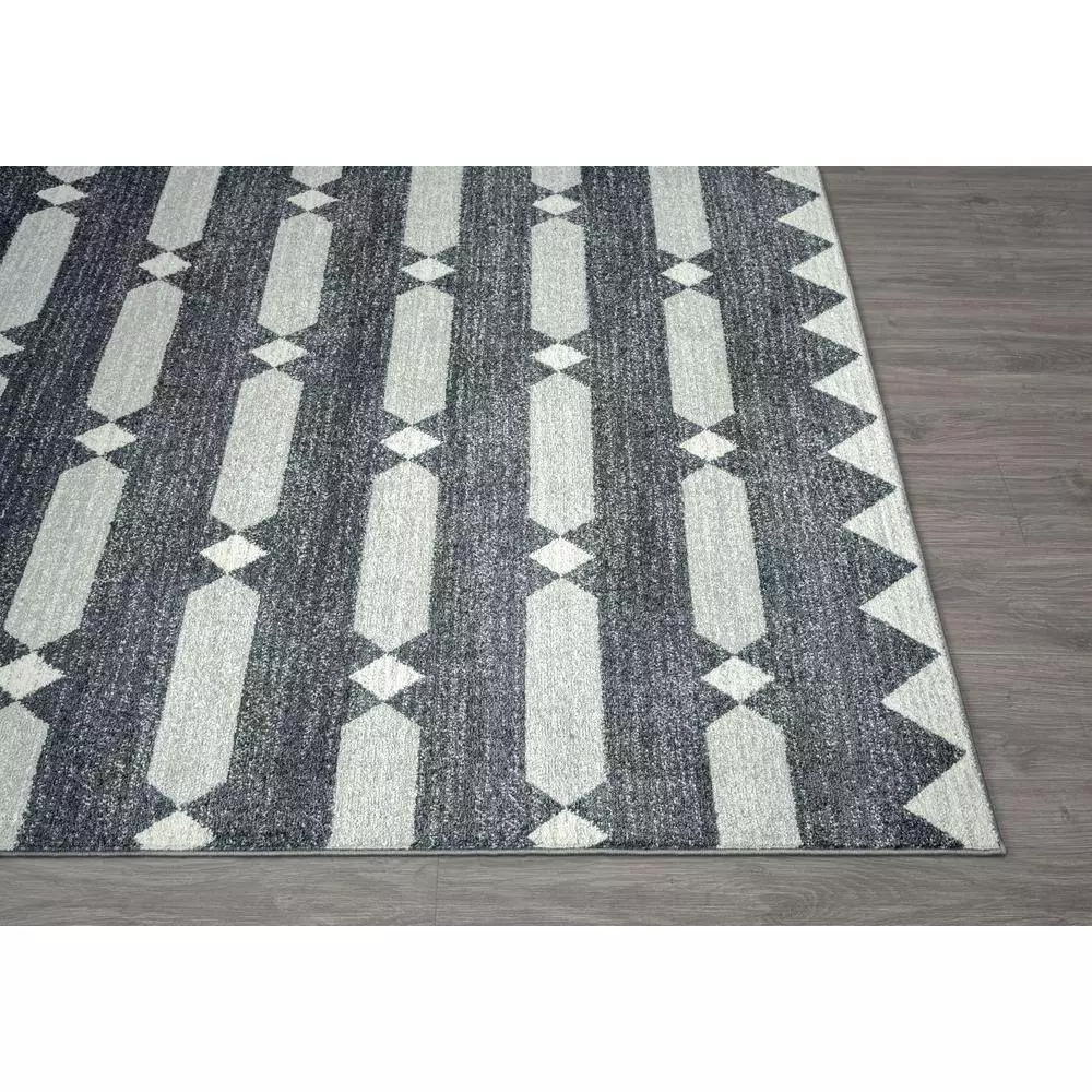 Tulum Grey 5.3 ft. x 7.6 ft. Abstract Polypropylene Area Rug by Abani 4 Tulum Grey 5.3 ft. x 7.6 ft. Abstract Polypropylene Area Rug by Abani - Image 2