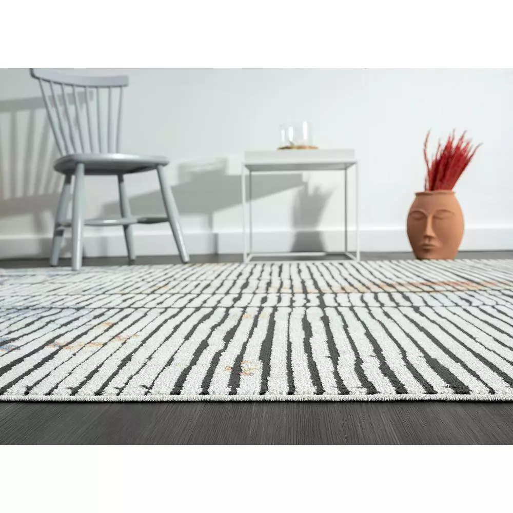 Venus Grey 6 ft. x 9 ft. Abstract Polypropylene Area Rug by Abani 8 Venus Grey 6 ft. x 9 ft. Abstract Polypropylene Area Rug by Abani - Image 6