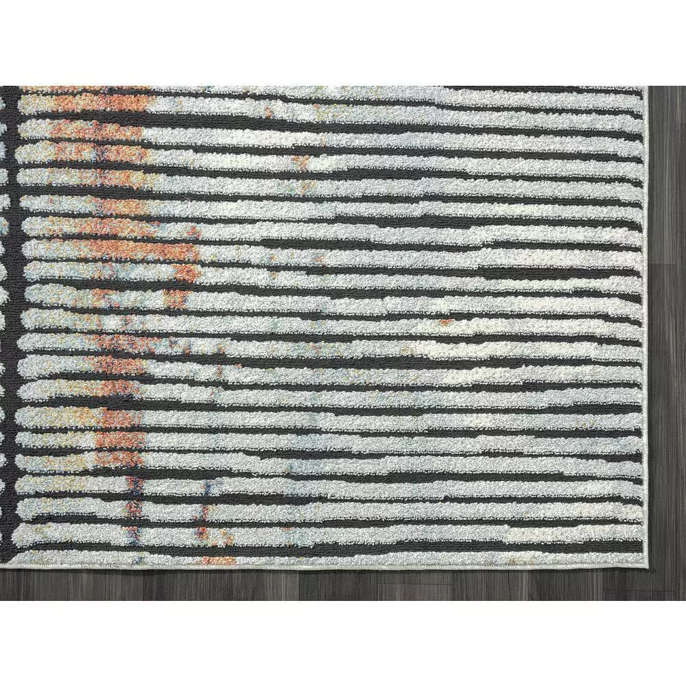 Venus Grey 6 ft. x 9 ft. Abstract Polypropylene Area Rug by Abani 4 Venus Grey 6 ft. x 9 ft. Abstract Polypropylene Area Rug by Abani - Image 2