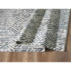 Vista Grey 5.3 ft. x 7.6 ft. Geometric Polyester Area Rug by Abani -Abani Sales grey abani area rugs vst110a 5 4f 1000