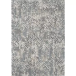 Vista Grey 5.3 ft. x 7.6 ft. Geometric Polyester Area Rug by Abani