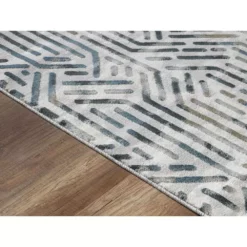 Vista Grey 5.3 ft. x 7.6 ft. Geometric Polyester Area Rug by Abani -Abani Sales grey abani area rugs vst110a 5 c3 1000