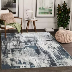 Vista Grey 7.9 ft. x 10.2 ft. Abstract Polyester Area Rug by Abani -Abani Sales grey abani area rugs vst130b 8 31 1000