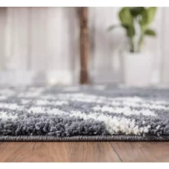 Willow Grey 7 ft. 9 in. x 10 ft. 2 in. Shag Polypropylene Area Rug by Abani 14 Willow Grey 7 ft. 9 in. x 10 ft. 2 in. Shag Polypropylene Area Rug by Abani -Abani Sales grey abani area rugs wil140a 8 1f 1000