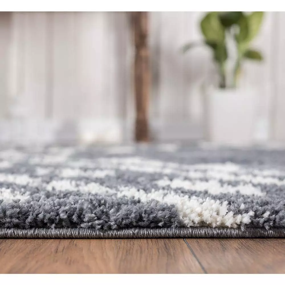 Willow Grey 7 ft. 9 in. x 10 ft. 2 in. Shag Polypropylene Area Rug by Abani 8 Willow Grey 7 ft. 9 in. x 10 ft. 2 in. Shag Polypropylene Area Rug by Abani - Image 6