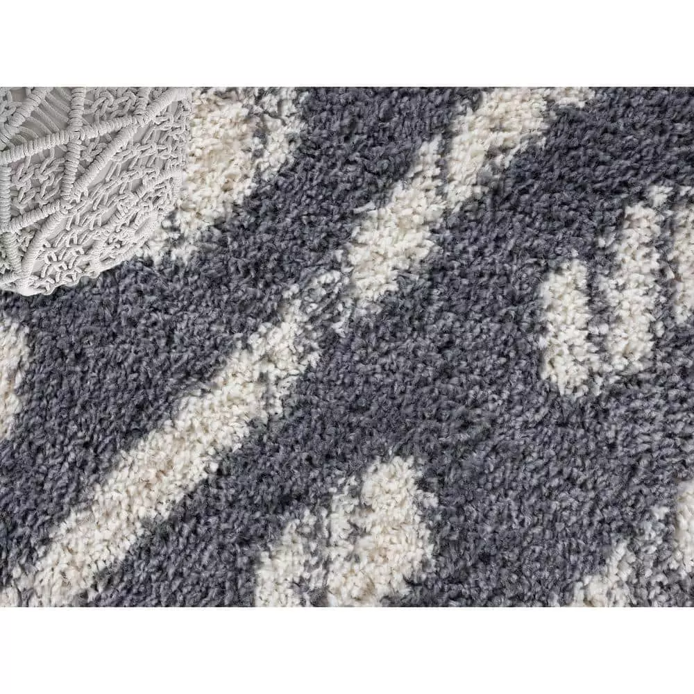 Willow Grey 7 ft. 9 in. x 10 ft. 2 in. Shag Polypropylene Area Rug by Abani 7 Willow Grey 7 ft. 9 in. x 10 ft. 2 in. Shag Polypropylene Area Rug by Abani - Image 5
