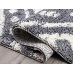 Willow Grey 7 ft. 9 in. x 10 ft. 2 in. Shag Polypropylene Area Rug by Abani 12 Willow Grey 7 ft. 9 in. x 10 ft. 2 in. Shag Polypropylene Area Rug by Abani -Abani Sales grey abani area rugs wil140a 8 c3 1000
