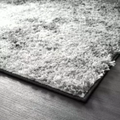 Willow Grey 5 ft. 3 ft. x 7 ft. 6 in. Shag Polypropylene Area Rug by Abani -Abani Sales grey abani area rugs wil200a 5 1f 1000