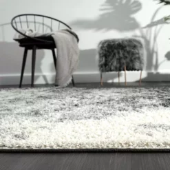 Willow Grey 5 ft. 3 ft. x 7 ft. 6 in. Shag Polypropylene Area Rug by Abani -Abani Sales grey abani area rugs wil200a 5 fa 1000