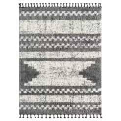 Willow Grey 6 ft. x 9 ft. Shag Polypropylene Area Rug by Abani