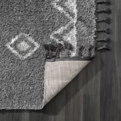 Willow Grey 7 ft. 9 in. x 10 ft. 2 in. Shag Polypropylene Area Rug by Abani -Abani Sales grey abani area rugs wil220a 8 c3 1000