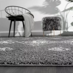 Willow Grey 7 ft. 9 in. x 10 ft. 2 in. Shag Polypropylene Area Rug by Abani -Abani Sales grey abani area rugs wil220a 8 fa 1000