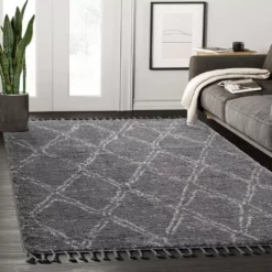 Willow Grey 5 ft. 3 ft. x 7 ft. 6 in. Shag Polypropylene Area Rug by Abani 17 Willow Grey 5 ft. 3 ft. x 7 ft. 6 in. Shag Polypropylene Area Rug by Abani -Abani Sales grey abani area rugs wil230a 5 31 1000