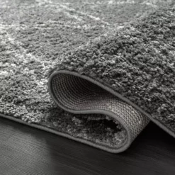 Willow Grey 5 ft. 3 ft. x 7 ft. 6 in. Shag Polypropylene Area Rug by Abani 13 Willow Grey 5 ft. 3 ft. x 7 ft. 6 in. Shag Polypropylene Area Rug by Abani -Abani Sales grey abani area rugs wil230a 5 4f 1000